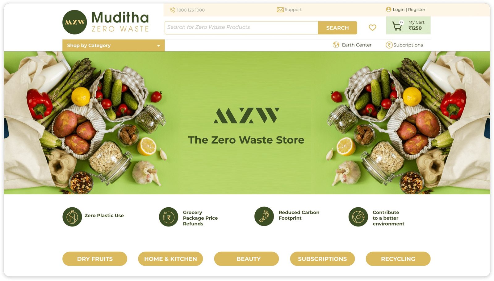 Muditha Zero Waste UX design